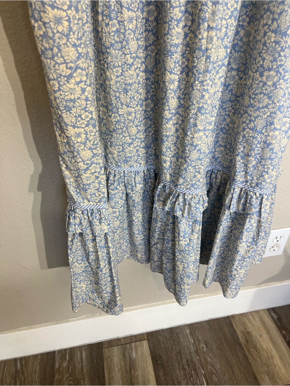 Christy Dawn Elaina midi dress daisy blue cotton tiered ruffle sz L prairie boho - Picture 12 of 16